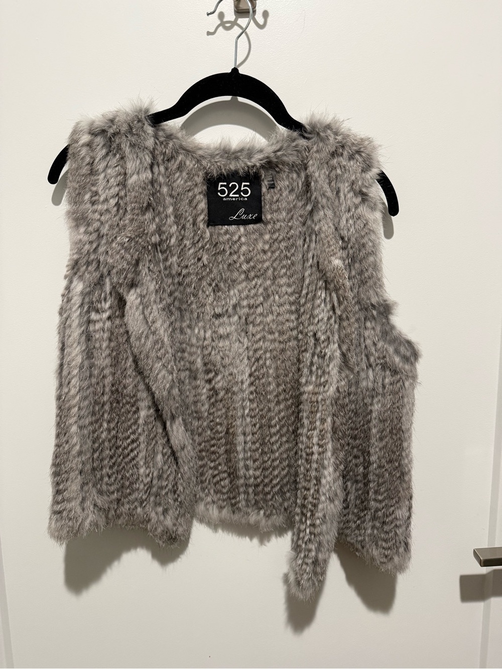 525 America Women’s Grey Rabbit Fur Vest - XS